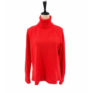 J. Crew Wool Alpaca Blend PROJECT PIECE Red Turtleneck Long Sleeve Sweater